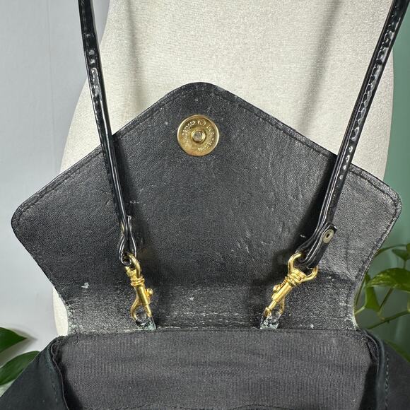 Vintage 1980s Jasmin Hong Kong Suede Snakeskin Leather Shoulder Bag Black Gold - Picture 7 of 16